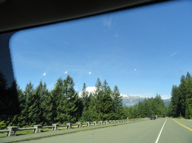 driving up Mt. Rainier